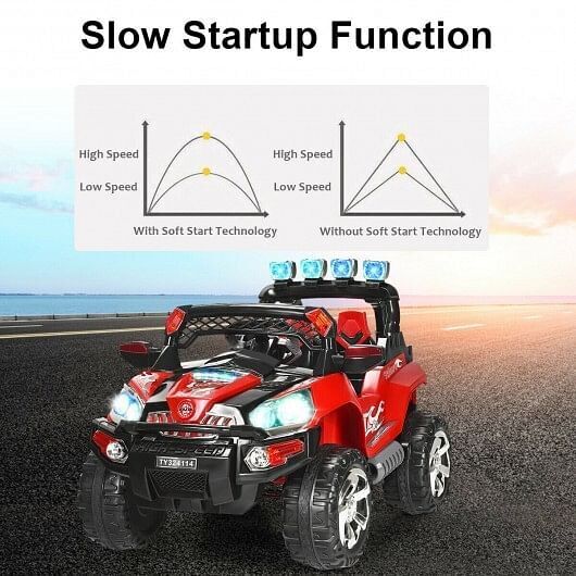 Load image into Gallery viewer, Red 12V SUV Ride-On Car for Kids with Remote Control and LED Lights
