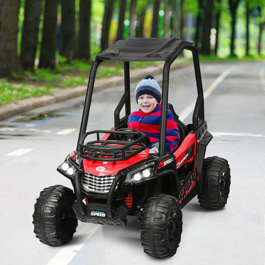Red 12V UTV Truck Ride-On Car for Kids with Remote Control and Music MP3