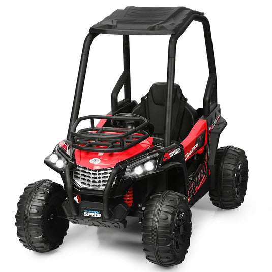 Red 12V UTV Truck Ride-On Car for Kids with Remote Control and Music MP3