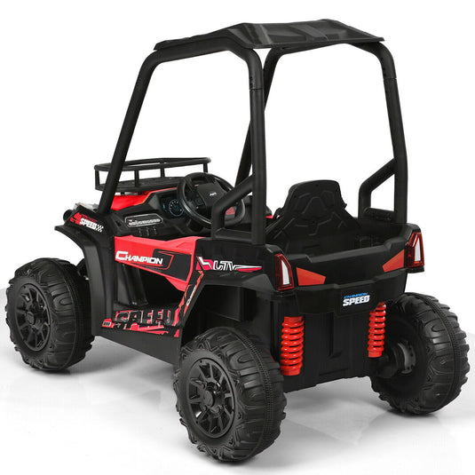 Red 12V UTV Truck Ride-On Car for Kids with Remote Control and Music MP3