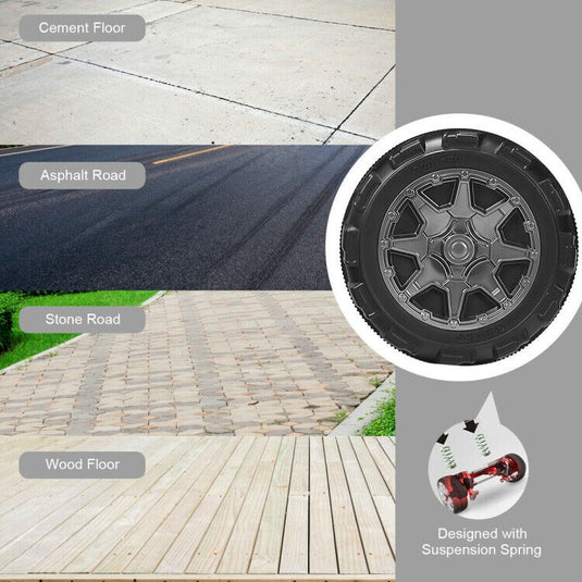 Red 2-Seater Ride on Car Truck with Remote Control, LED Lights, Storage, and USB Port for Kids