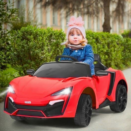 Load image into Gallery viewer, Red 2.4G RC Electric Vehicle with Lights - 12V
