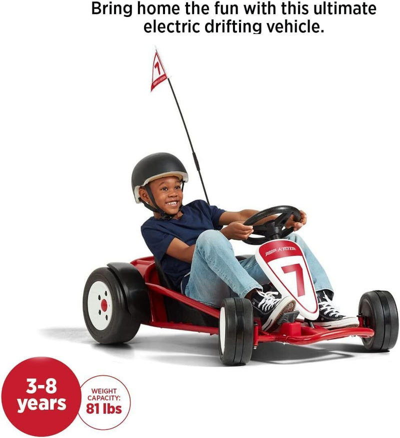 Load image into Gallery viewer, Red 24 Volt Outdoor Go-Kart for Kids Ages 3-8: The Perfect Ride-On Toy!
