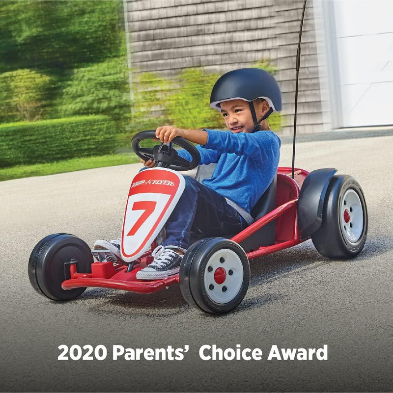 Load image into Gallery viewer, Red 24 Volt Outdoor Go-Kart for Kids Ages 3-8: The Perfect Ride-On Toy!
