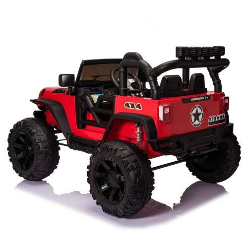 Load image into Gallery viewer, Red 24V Electric Ride On Car Truck for Kids with MP3, USB, LED Lights, and Remote Control
