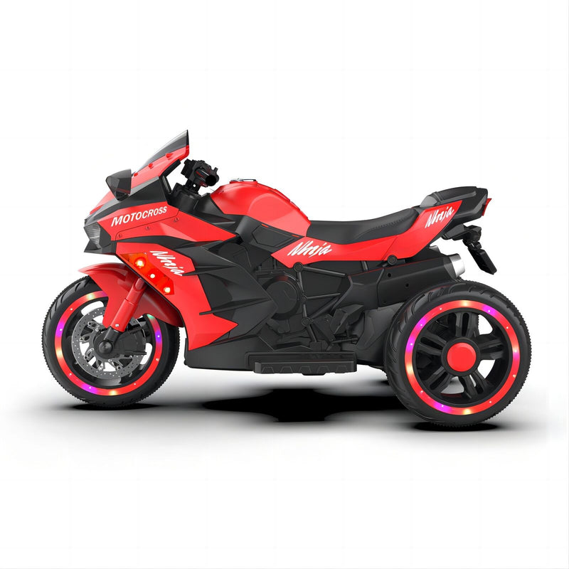 Load image into Gallery viewer, Red 3-Wheel Electric Motorcycle for Kids with Rechargeable 12V Battery
