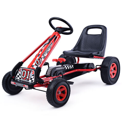 Load image into Gallery viewer, Red 4-Wheel Pedal Go Kart for Kids with Adjustable Seat - Honeyjoy Ride On Toy
