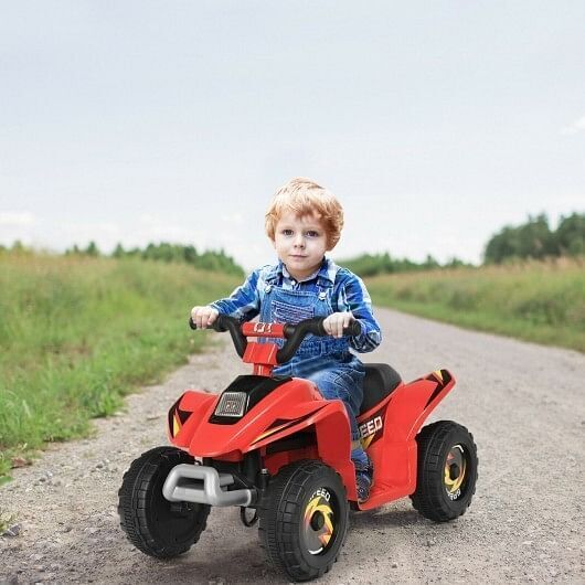 Load image into Gallery viewer, Red 6V Electric ATV Ride-On Toy for Kids with 4 Wheels
