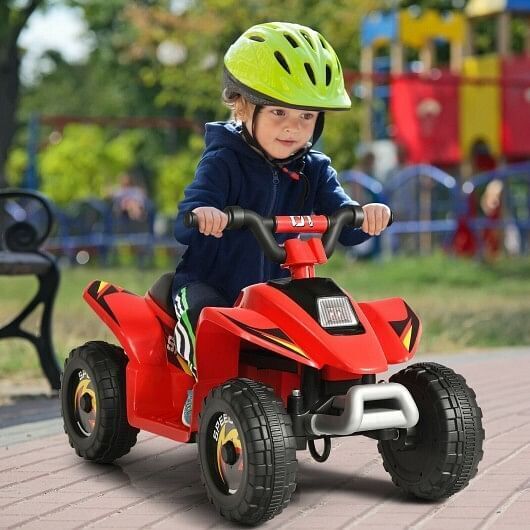 Load image into Gallery viewer, Red 6V Electric ATV Ride-On Toy for Kids with 4 Wheels
