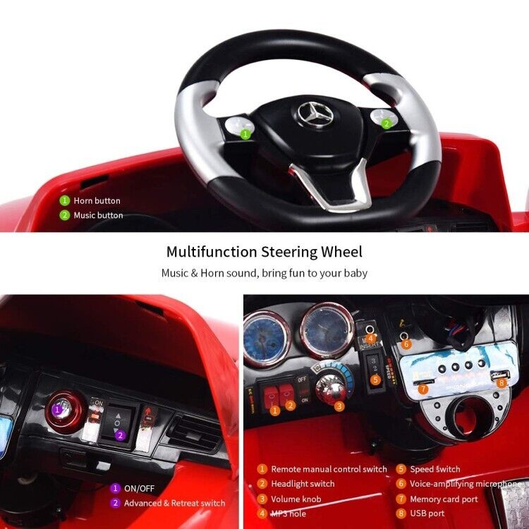 Load image into Gallery viewer, Red 6V Mercedes Electric Ride On Car for Kids 37-72 Months with MP3 and Remote Control
