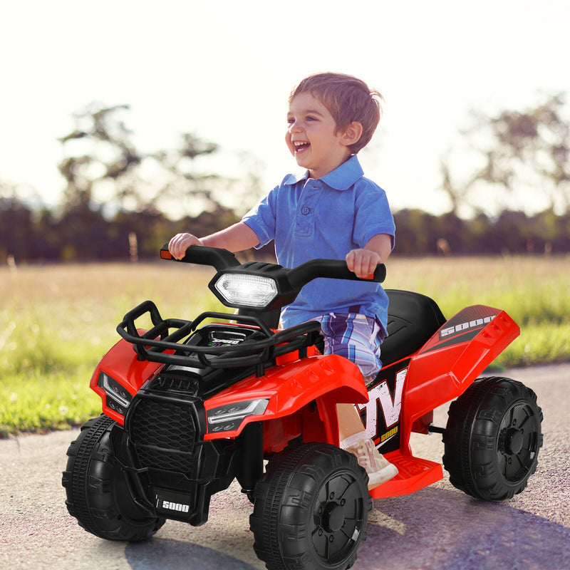 Load image into Gallery viewer, Red 6V Quad Ride-On Car for Kids with Music, Horn, and LED Lights

