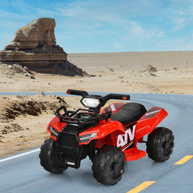 Load image into Gallery viewer, Red 6V Quad Ride-On Car for Kids with Music, Horn, and LED Lights
