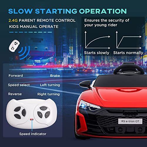 Load image into Gallery viewer, Red Audi 12V Ride On Car with Remote Control for Boys Ages 3-5
