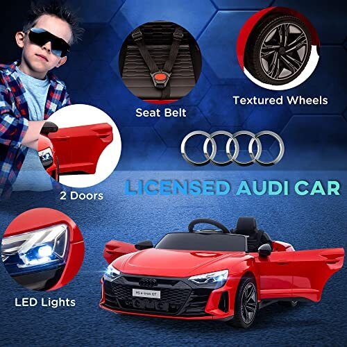 Load image into Gallery viewer, Red Audi 12V Ride On Car with Remote Control for Boys Ages 3-5
