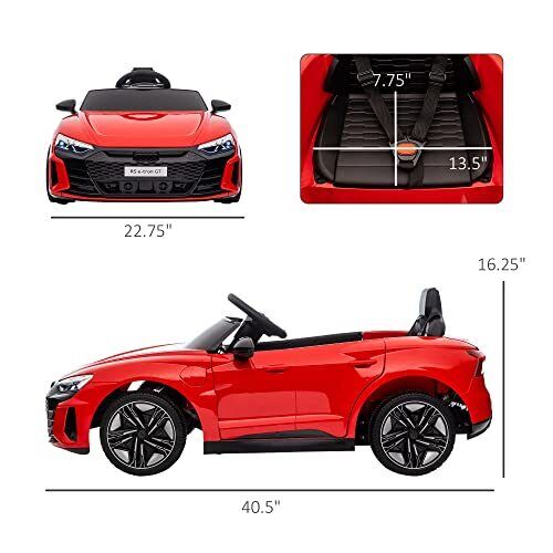 Load image into Gallery viewer, Red Audi 12V Ride On Car with Remote Control for Boys Ages 3-5
