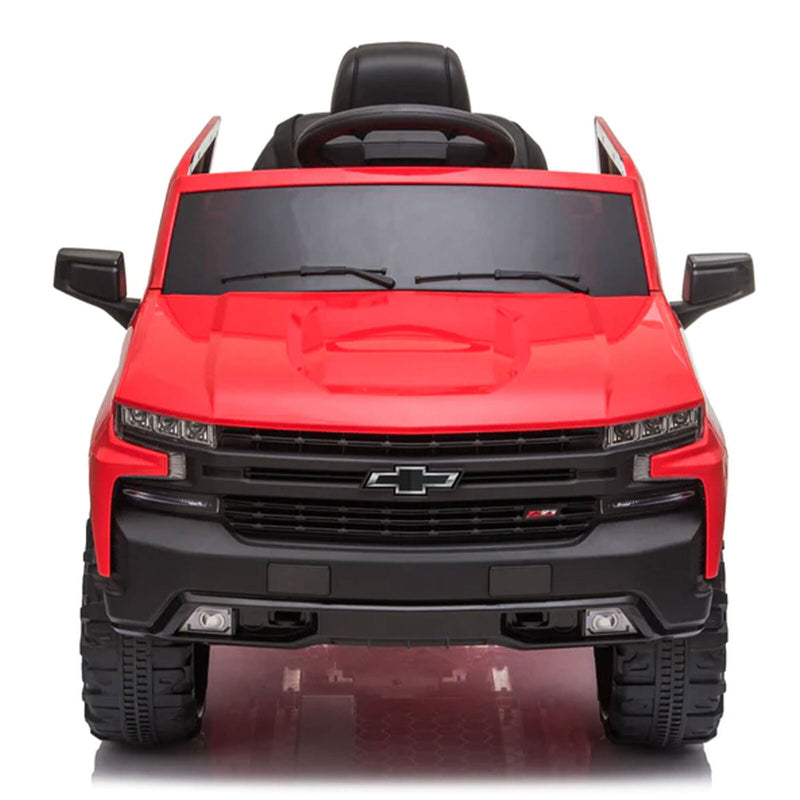 Load image into Gallery viewer, Red Chevy Silverado 4x4 Trail Boss Monster Truck Ride-On with Big Wheels
