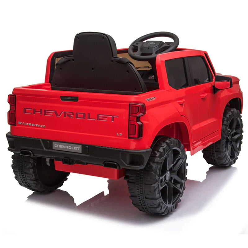 Load image into Gallery viewer, Red Chevy Silverado 4x4 Trail Boss Monster Truck Ride-On with Big Wheels
