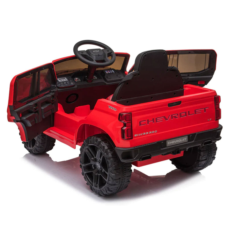 Load image into Gallery viewer, Red Chevy Silverado 4x4 Trail Boss Monster Truck Ride-On with Big Wheels
