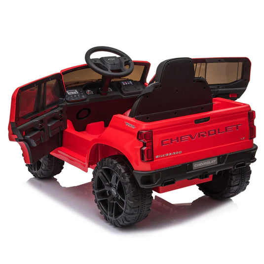 Red Chevy Silverado 4x4 Trail Boss Monster Truck Ride-On with Big Wheels