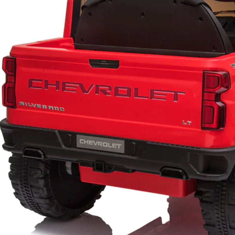 Load image into Gallery viewer, Red Chevy Silverado 4x4 Trail Boss Monster Truck Ride-On with Big Wheels
