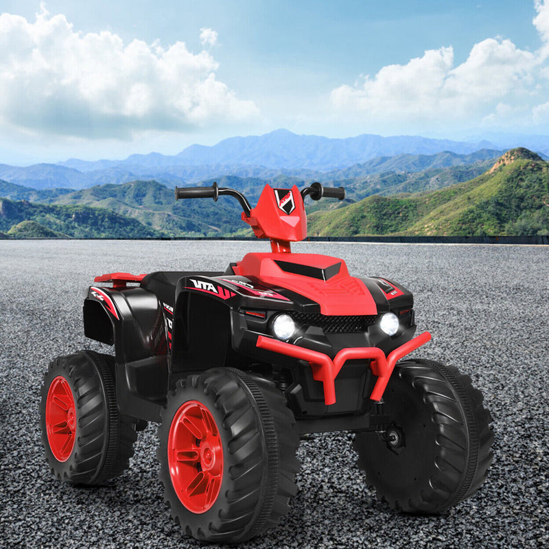 Load image into Gallery viewer, Red Electric Kids Ride On ATV with Music and LED Lights - 12V 4-Wheeler Quad
