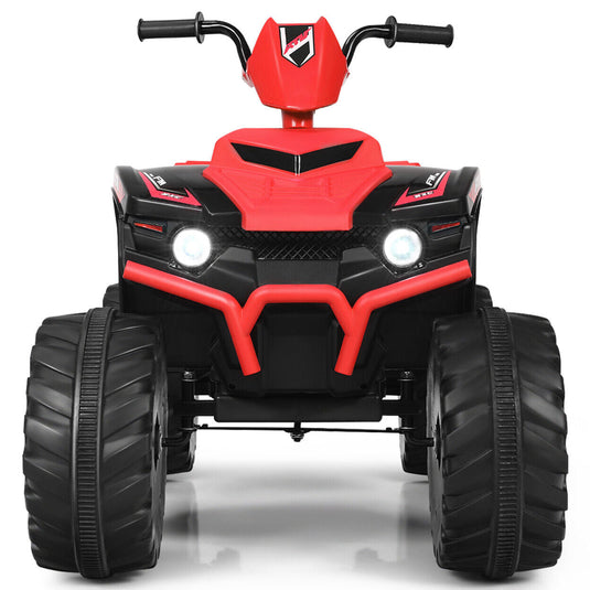 Red Electric Kids Ride On ATV with Music and LED Lights - 12V 4-Wheeler Quad