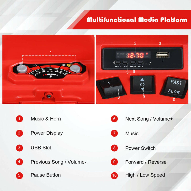 Load image into Gallery viewer, Red Electric Kids Ride On ATV with Music and LED Lights - 12V 4-Wheeler Quad
