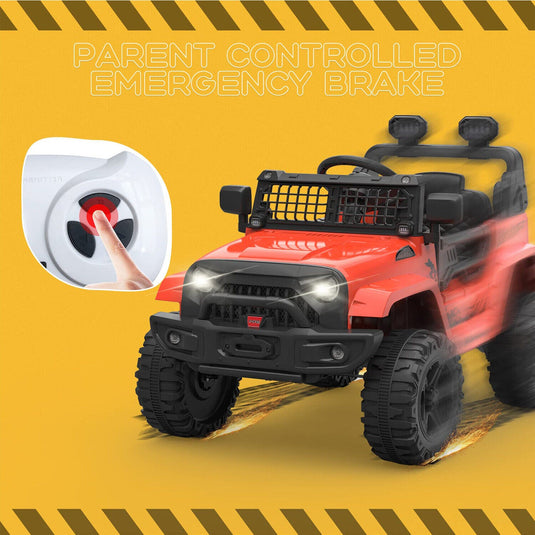 Red Jeep 12V Ride-On Truck for Kids Ages 3-8: Officially Licensed Toy Car for Endless Fun!