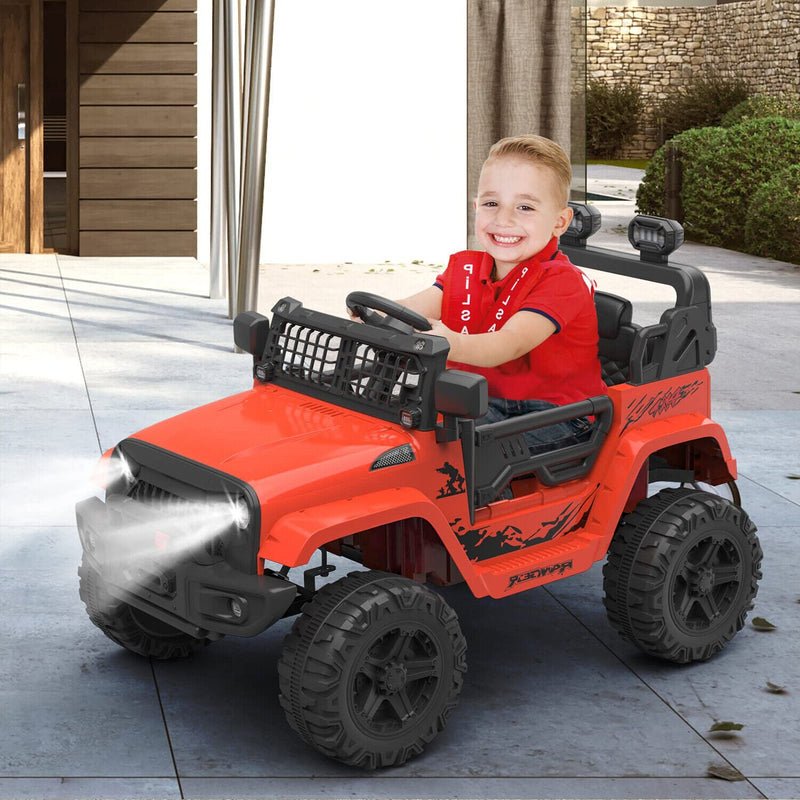 Load image into Gallery viewer, Red Jeep 12V Ride-On Truck for Kids Ages 3-8: Officially Licensed Toy Car for Endless Fun!
