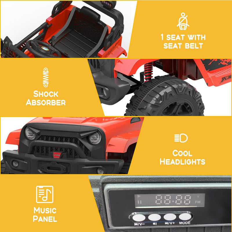 Load image into Gallery viewer, Electric Ride-On Truck with Remote Control, LED Lights, and Dual Speeds - 12V 35W
