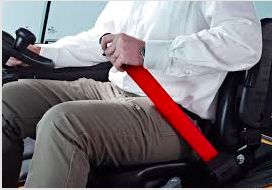 Load image into Gallery viewer, Red Retractable Forklift Replacement Seatbelt w/ Hardware
