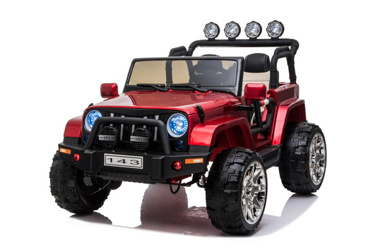 24 Volt 2 Seater 4x4 Electric Ride On Jeep Style Rubber Tires Fully Loaded Truck UTV ATV For Kids W/Magic Cars® Wireless Parental Control