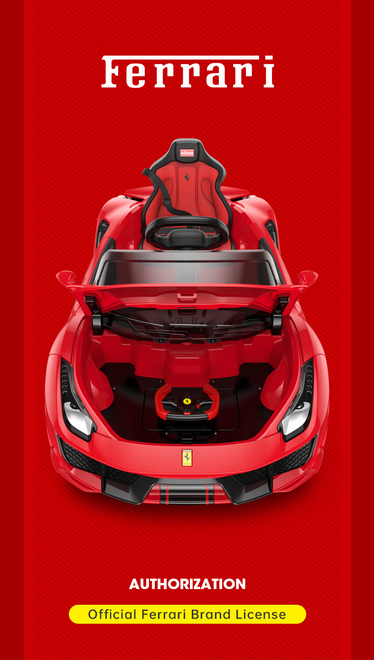 Kids Ferrari 488 Ride On Car For Children W/Wireless Parental Control