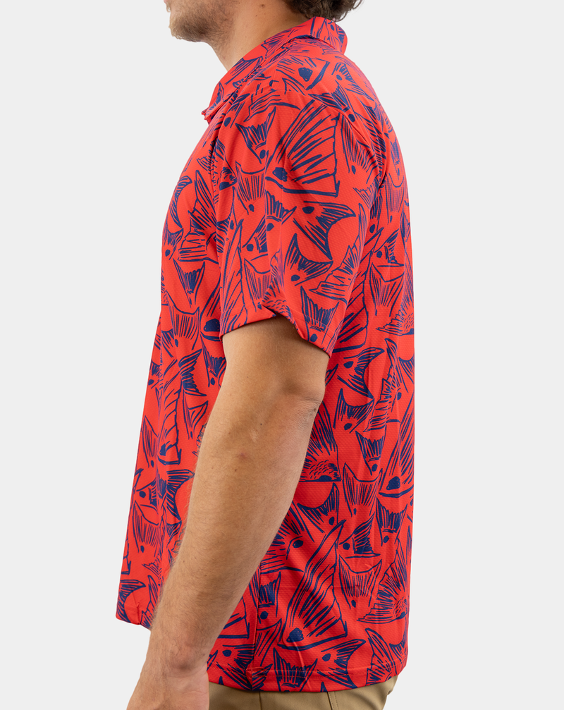 Load image into Gallery viewer, Redfish, White, Blue Polo
