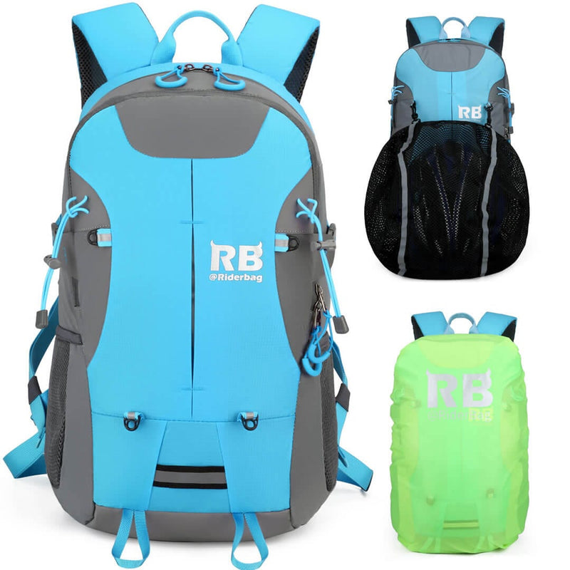 Load image into Gallery viewer, High Visibility Blue Reflective Commuter Bike Backpack |Riderbag Reflektor35
