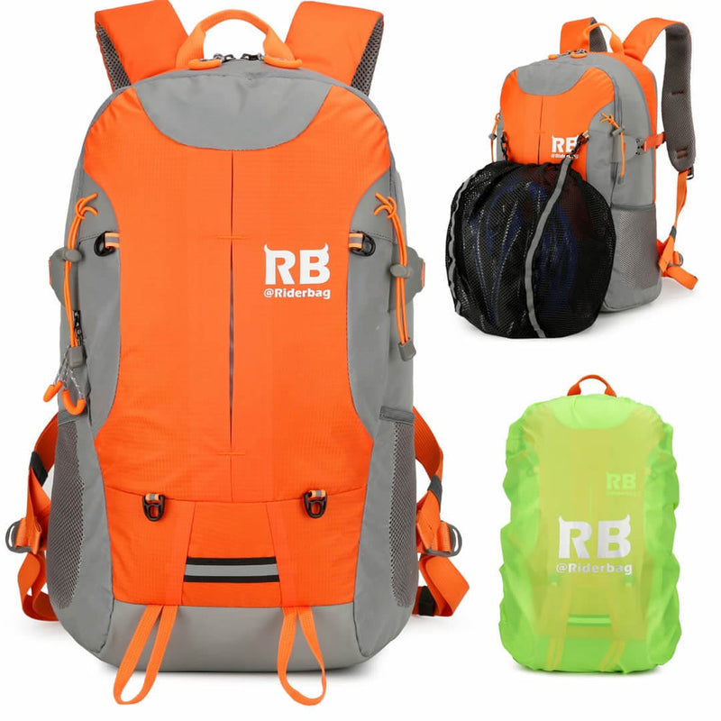 Load image into Gallery viewer, High Visibility Orange Reflective Commuter Bike Backpack |Riderbag Reflektor35

