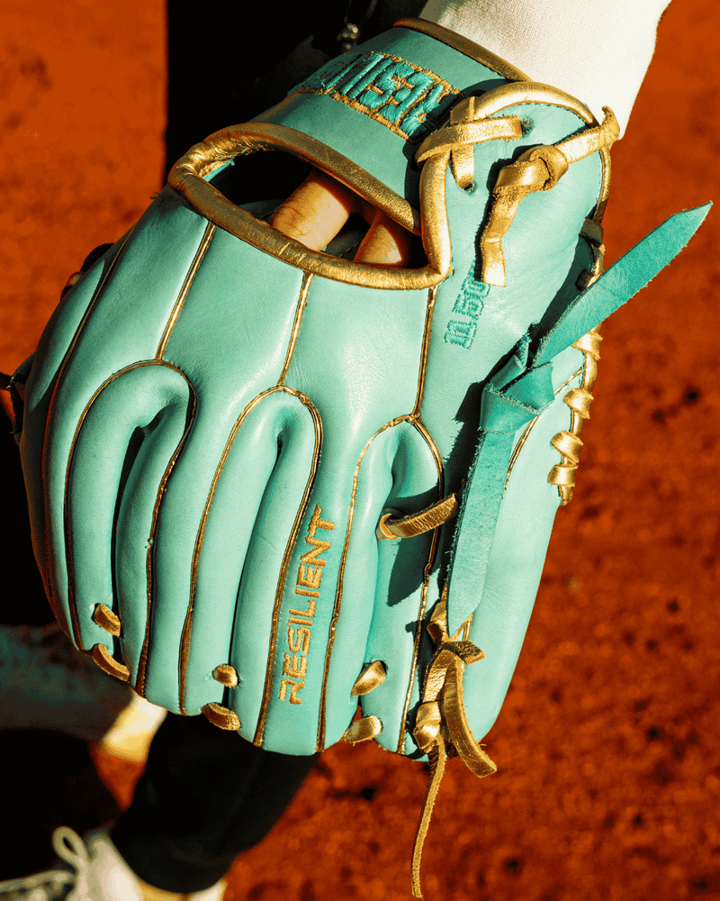 Load image into Gallery viewer, Relic MXT Series - Mint &amp; Gold Baseball Glove

