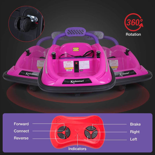 Remote Control Bumper Car for Kids with LED Lights and 360° Spin