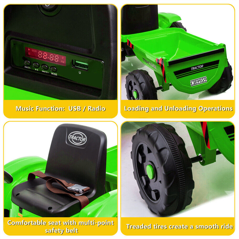 Load image into Gallery viewer, Remote Control Electric Excavator Toy Tractor for Kids - 12V with 2.4GHz RC
