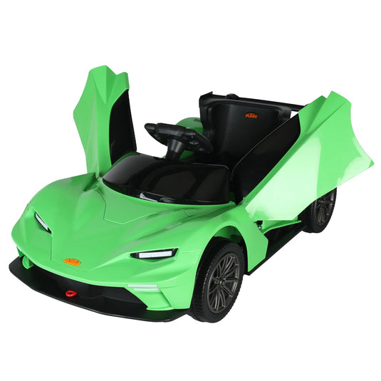 Remote Control Electric Ride-On Car with MP3 Player and LED Lights - Green
