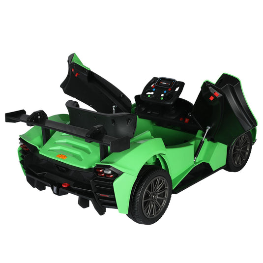 Remote Control Electric Ride-On Car with MP3 Player and LED Lights - Green