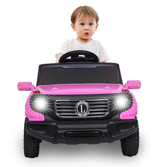 Remote Control Pink Ride On Car Truck for Girls with 3 Speeds and Light Features
