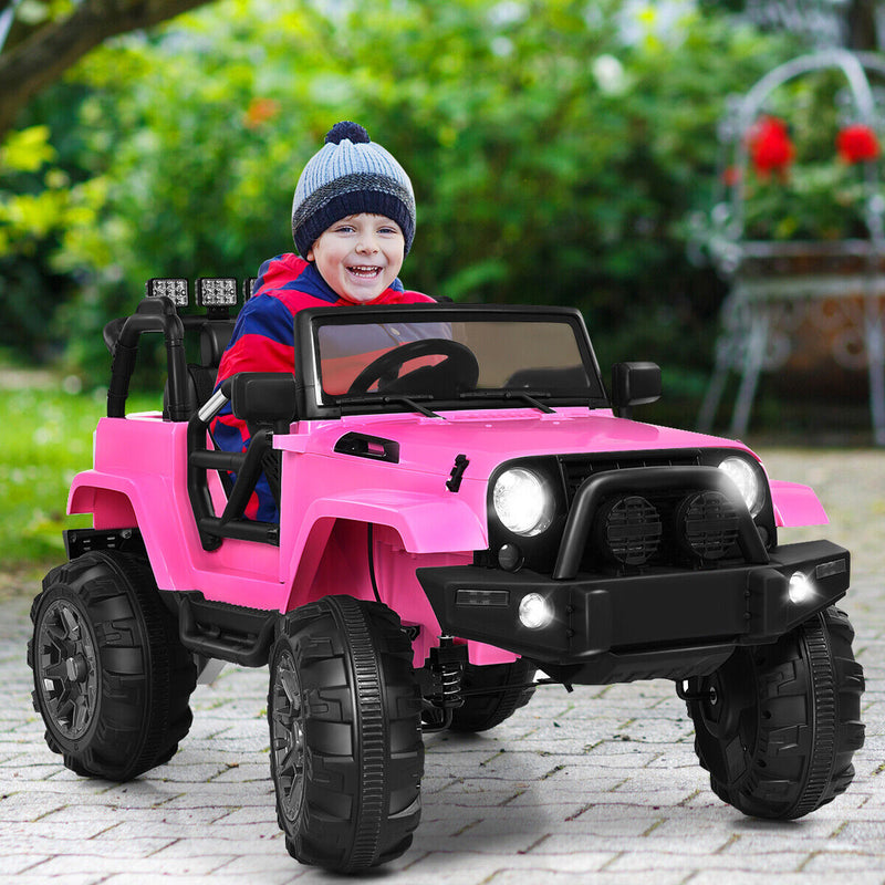 Load image into Gallery viewer, Remote Control Pink Ride-On Truck with Music and LED Lights for Kids - Perfect Christmas Gift
