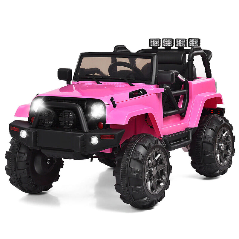 Load image into Gallery viewer, Remote Control Pink Ride-On Truck with Music and LED Lights for Kids - Perfect Christmas Gift
