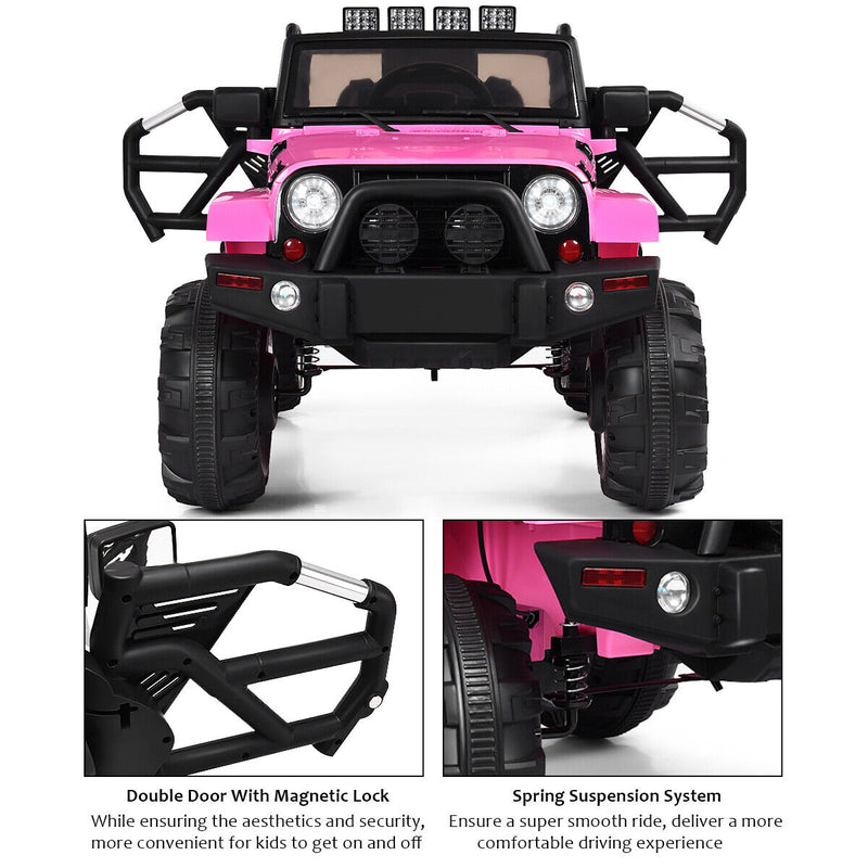 Load image into Gallery viewer, Remote Control Ride-On Truck for Kids with MP3 Player and LED Lights - Pink
