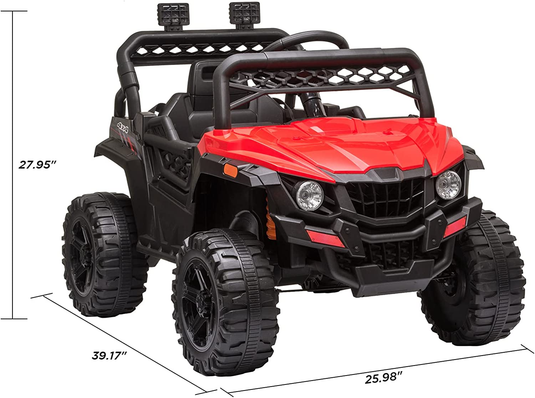 Remote Control Ride-On Truck for Kids with Spring Suspension and LED Lights - 12V
