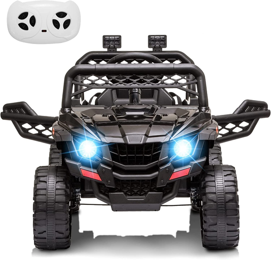 Remote Control Ride-On Truck for Kids with Spring Suspension and LED Lights - 12V
