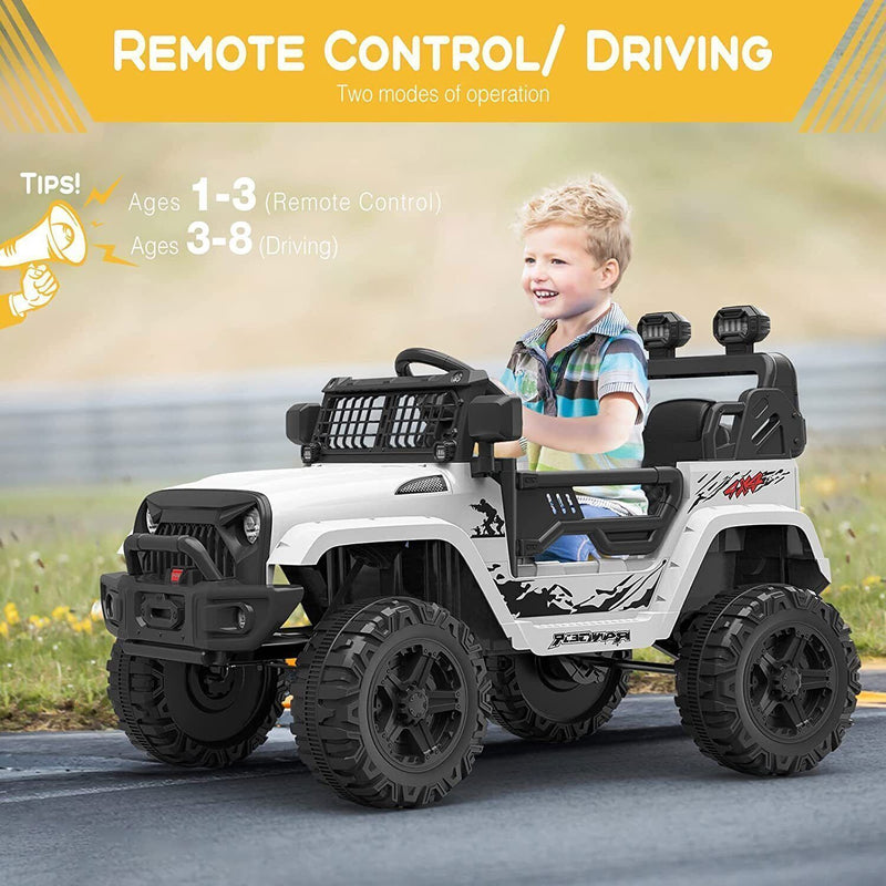 Load image into Gallery viewer, Remote Control Ride-On Truck with Bluetooth, LED Lights, and 2 Speeds for Kids
