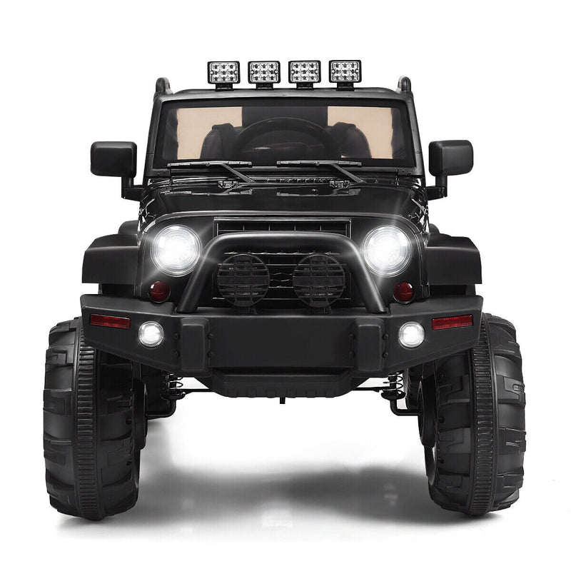 Load image into Gallery viewer, Remote Control Ride-On Truck with LED Lights - Black - Perfect for Christmas!

