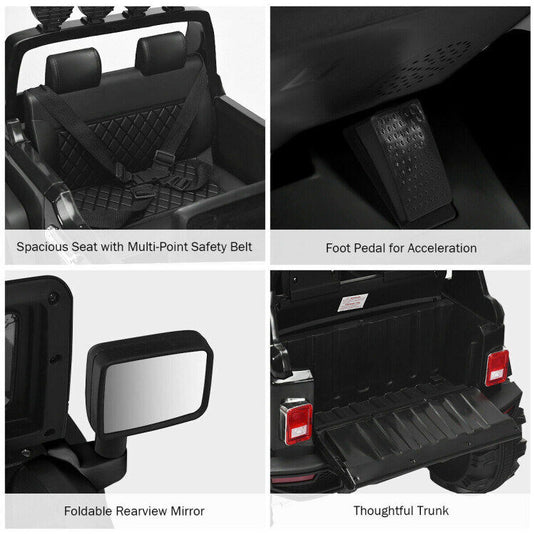 Remote Controlled 12V Kids Ride On Truck with Double Magnetic Door